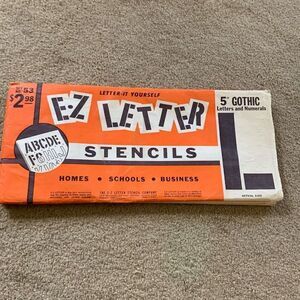 E-Z Letters Stencils 5” Gothic Letters And Numerals Set No. 53